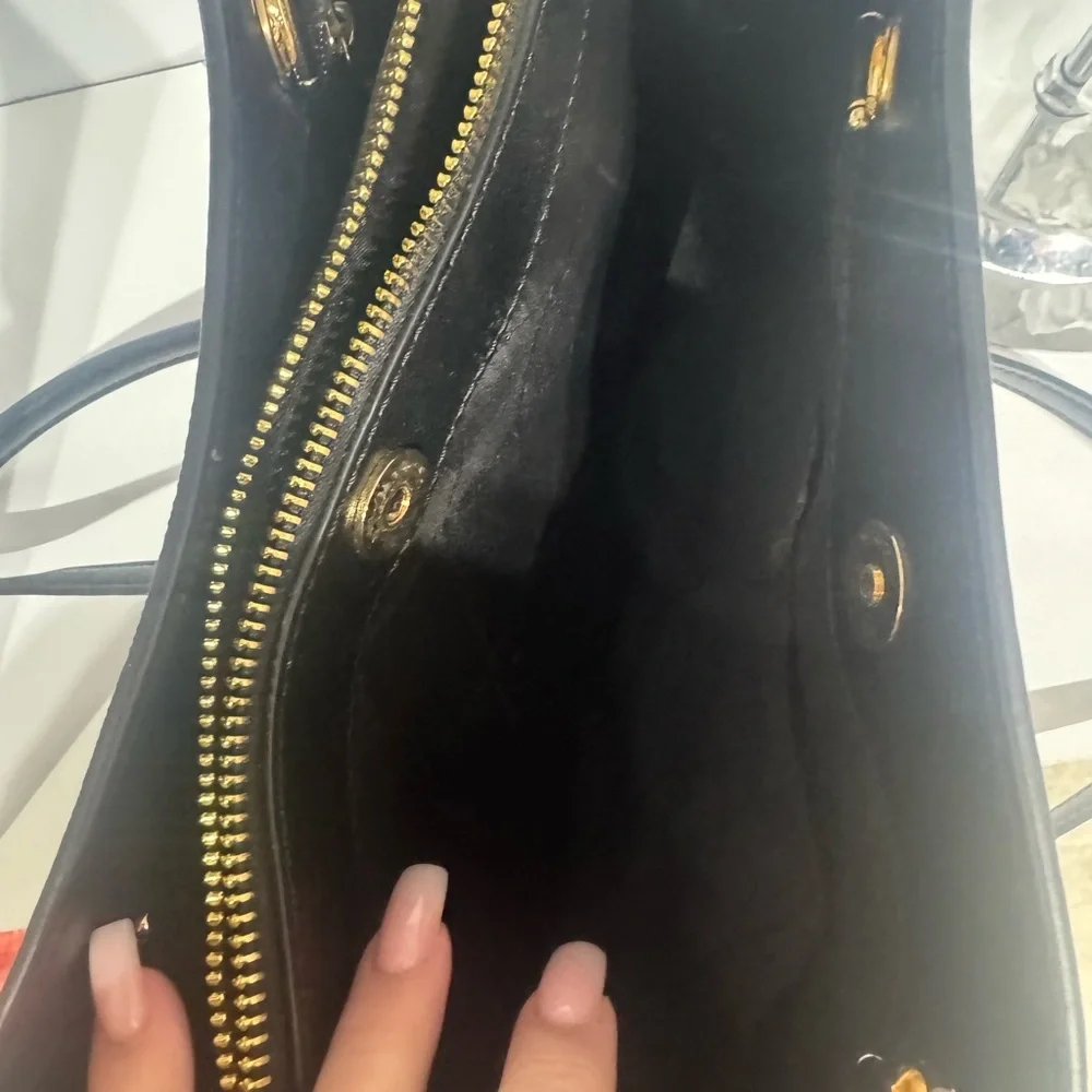 Michael Kors Black Shoulder Bag with Gold Accents - Picture 4 of 5
